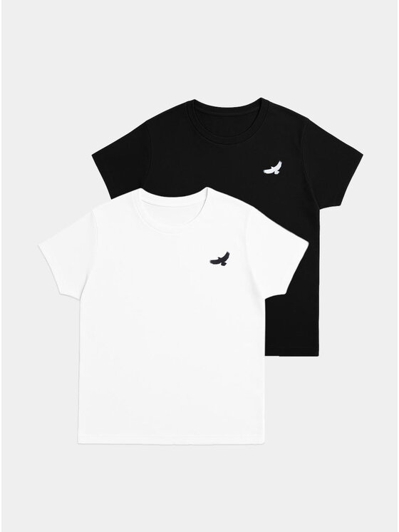 MyStars MyStars Komplet t-shirtów Zestaw koszulek Męskich Ptaki Mewy L Czarny Regular Fit