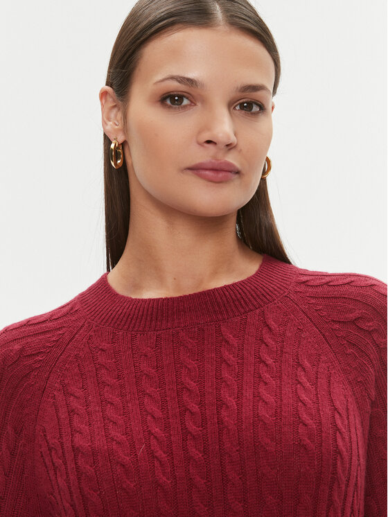 Tommy Hilfiger Tommy Hilfiger Pletena obleka WW0WW39927 Rdeča Relaxed Fit