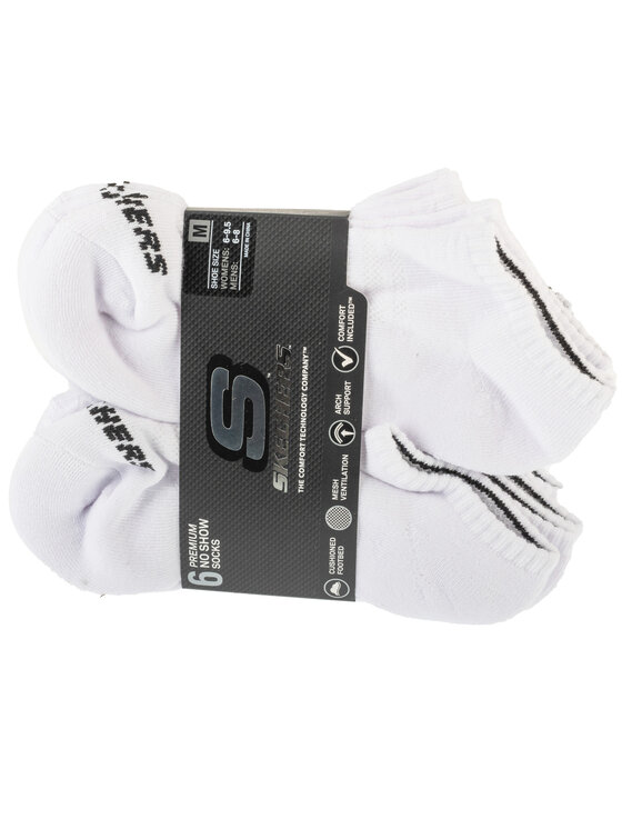 Skechers Skechers Skarpety krótkie 6pk Core Lowcut Md Socks Biały