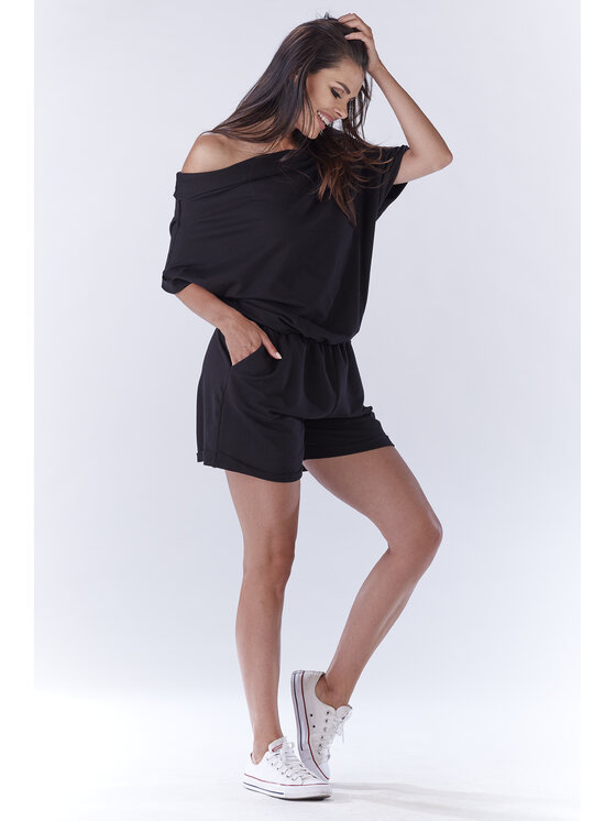 Awama Awama Kombinezon A188 Czarny Basic Fit