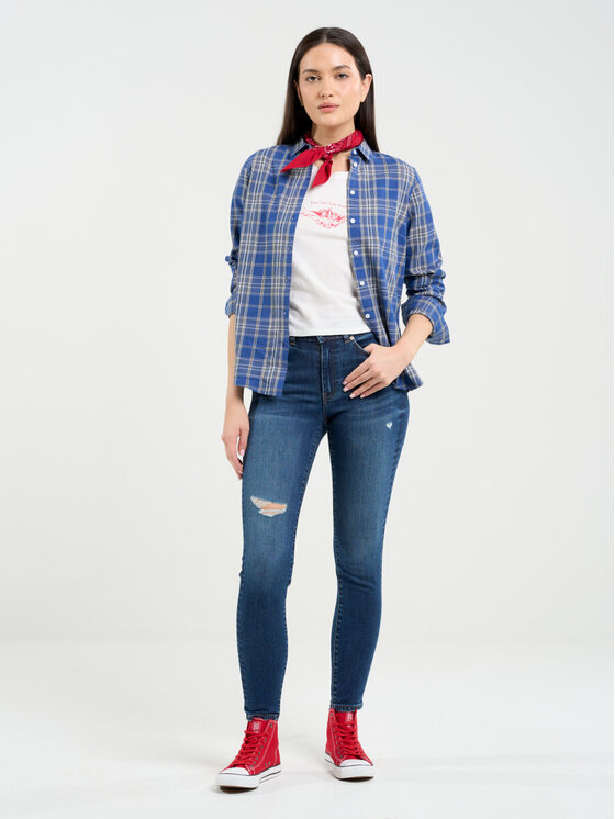 BIG STAR BIG STAR Jeansy MELINDA HIGH WAIST_521_190 Granatowy Slim Fit