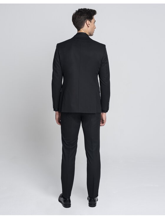Borgio Borgio Spodnie garniturowe galatro_c_sf Czarny Slim Fit