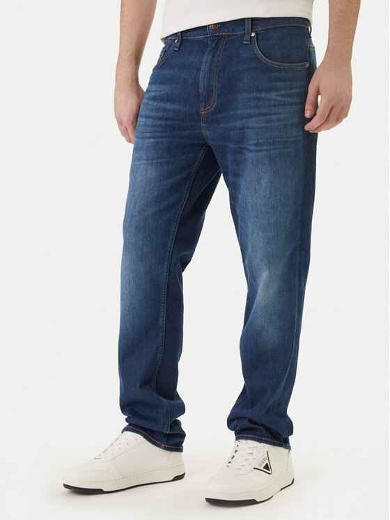 Guess Guess Jeansy M6GA31 D1089 Modrá Straight Leg