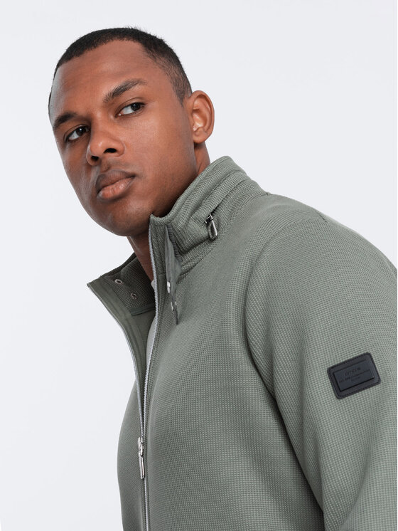 Ombre Ombre Kurtka przejściowa OM-JANP-0154 Khaki Regular Fit