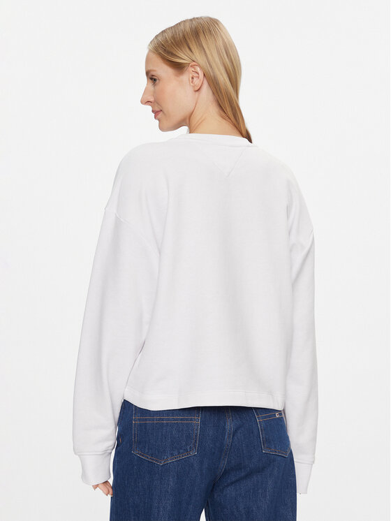 Tommy Jeans Tommy Jeans Pluus Essential Logo DW0DW16140 Valge Relaxed Fit