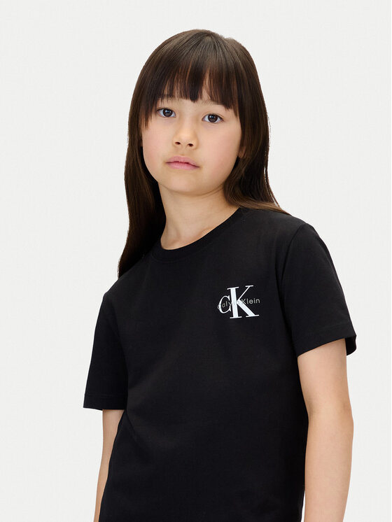Calvin Klein Jeans Calvin Klein Jeans Póló Chest Monologo IU0IU00719 Fekete Regular Fit