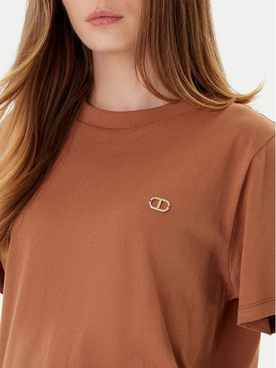 TWINSET TWINSET T-shirt 252TP2057 Smeđa Loose Fit