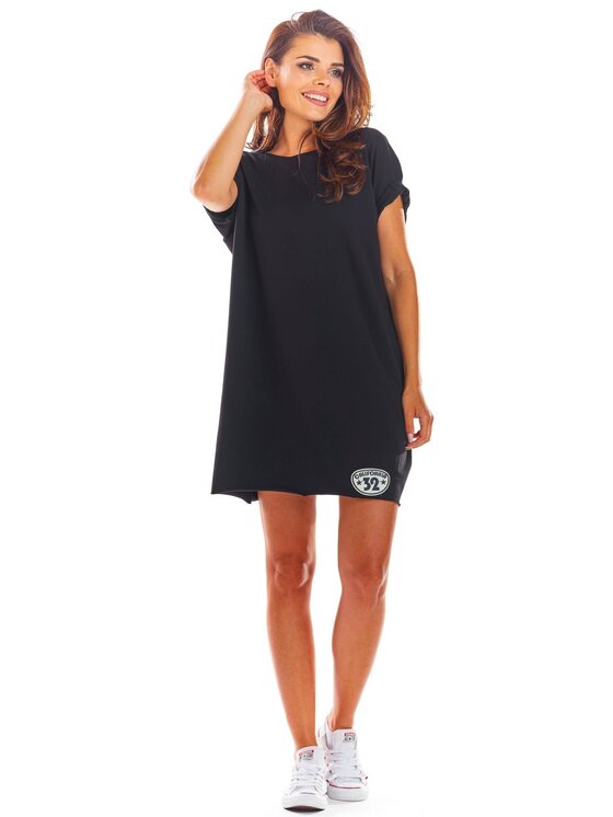 Infinite You Infinite You Sukienka letnia M210 Czarny Basic Fit