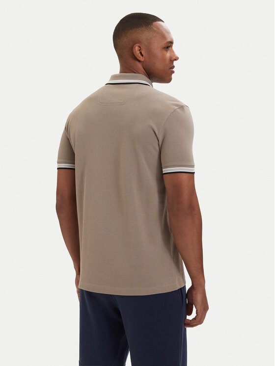 BOSS BOSS Тениска с яка и копчета Paddy 50469055 Каки Regular Fit