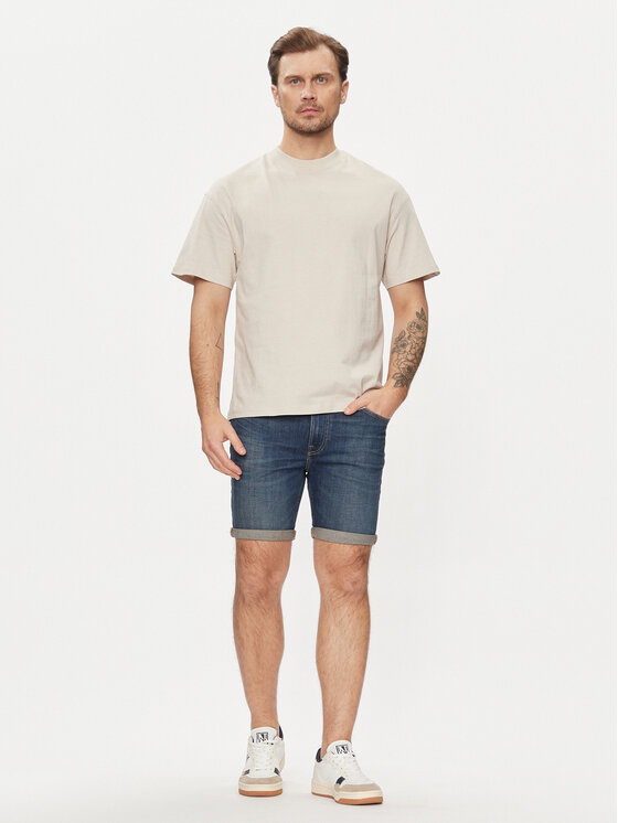 Lee Lee Szorty jeansowe Rider 112349233 Niebieski Slim Fit