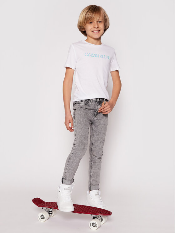 Calvin Klein Jeans T-shirt Institutional IB0IB00347 Bianco Regular Fit •  Modivo.it