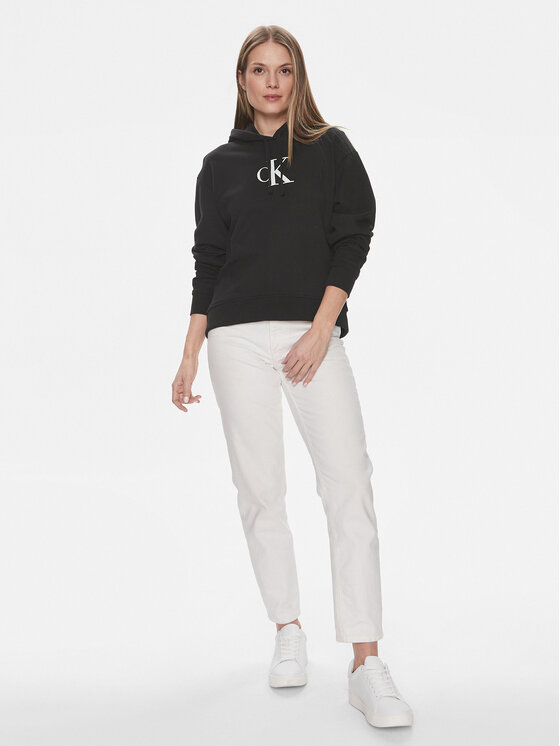 Calvin Klein Jeans Calvin Klein Jeans Bluza Satin J20J223432 Czarny Regular Fit