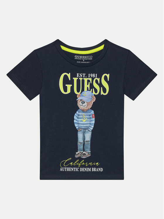 Guess T-krekls N5RI20K8HM4 Tumši zils Regular Fit