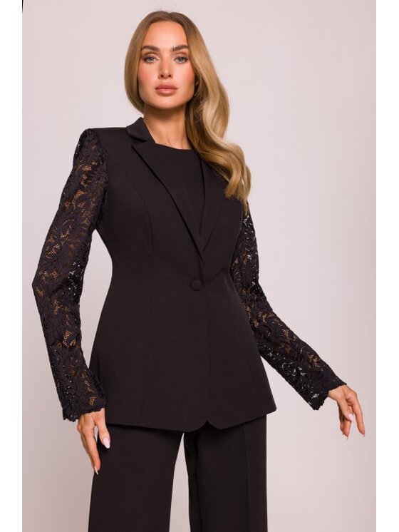 Made of Emotion Made of Emotion Marynarka M865 Czarny A-Line Fit