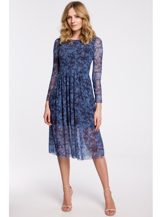 Makover Makover Abito da cocktail K064 Blu Regular Fit