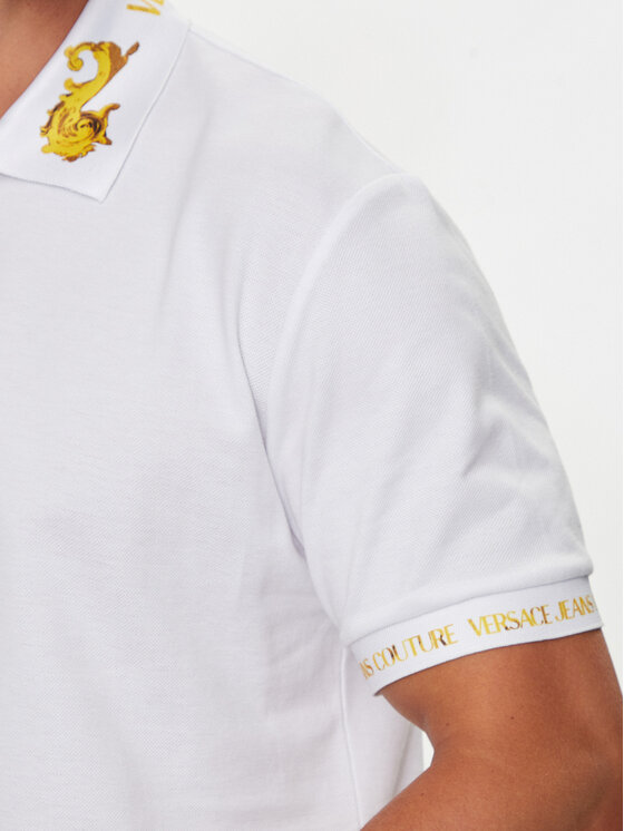 Versace Jeans Couture Versace Jeans Couture Тениска с яка и копчета 76GAGT00 Бял Regular Fit