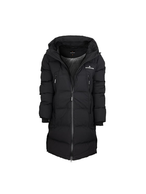 Bergson Bergson Płaszcz SNOW LEOPARD Czarny Regular Fit