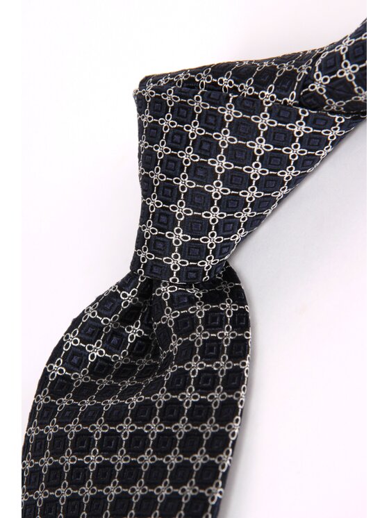 ELSNER ELSNER Krawat JEDWAB ŻAKARD A0877 Granatowy