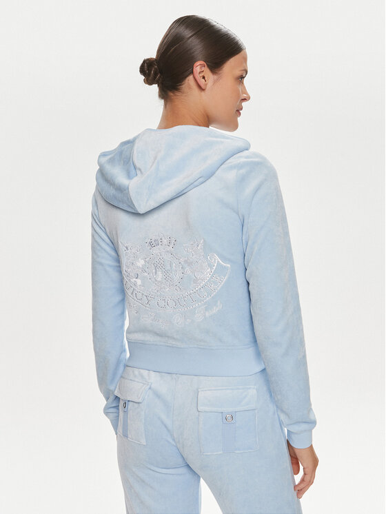 Juicy Couture Juicy Couture Суитшърт Heritage Dog JCBAS223813 Светлосиньо Slim Fit