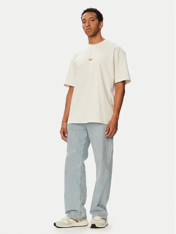HUGO HUGO T-Shirt Nalono 50509776 Kremowy Loose Fit