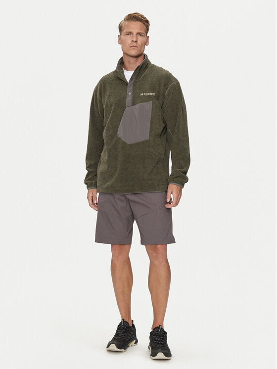 adidas adidas Felpa di pile Terrex XPLORIC IN0011 Verde Regular Fit