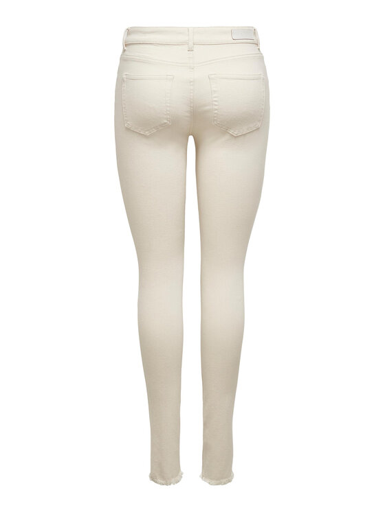 ONLY ONLY Jeansy 15218655 Écru Skinny Fit