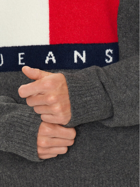 Tommy Jeans Tommy Jeans Светр Flag DM0DM19442 Сірий Regular Fit