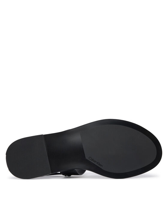 Calvin Klein Calvin Klein Sandali Round Flat Sndl Thong Lth Hdw HW0HW02926 Nero