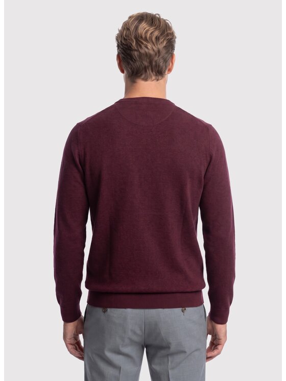 Pako Lorente Pako Lorente Sweter P26WB-2X-003 Bordowy Straight Fit
