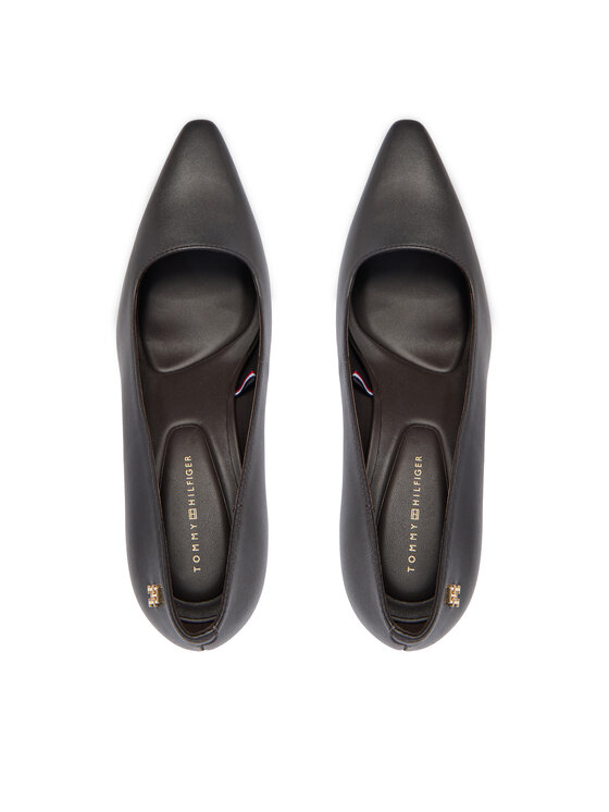 Tommy Hilfiger Tommy Hilfiger Körömcipők Th Logo Lth Pump Slanted Hl FW0FW09008 Fekete
