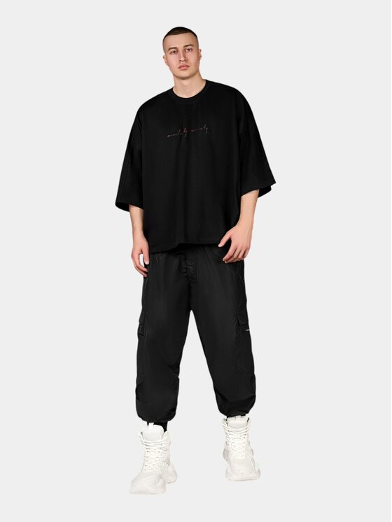 MADE BY SOCIETY MADE BY SOCIETY Spodnie materiałowe Pantaloni Cipher Cargo - P17214 Czarny Basic Fit