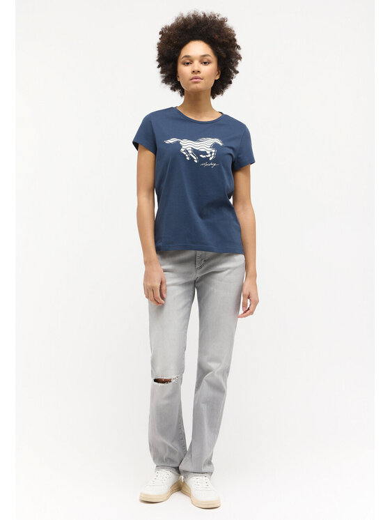 Mustang Mustang T-Shirt LOA Niebieski Regular Fit