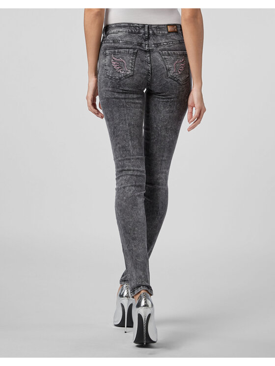 PHILIPP PLEIN PHILIPP PLEIN Jegginsy 21941 Beżowy Jegging Fit