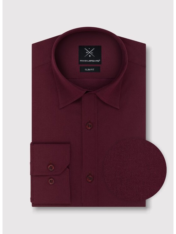 Pako Lorente Pako Lorente Koszula P24WF-1X-053 Bordowy Slim Fit