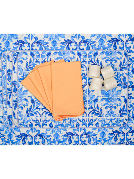 Roseberry Home Roseberry Home Podkładka na stół dwustronne Majolica Blue & Dandy Blue Niebieski
