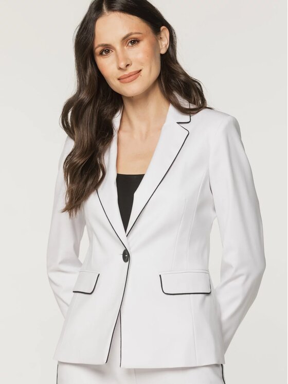 Willsoor Willsoor Marynarka 68128 Biały Regular Fit