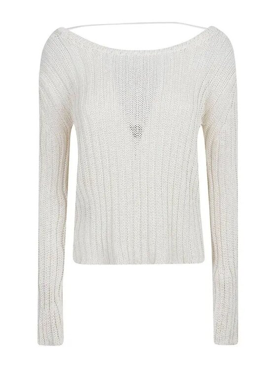 PINKO PINKO Maglione Leslie maglia soft cotton Bianco Fitted Fit