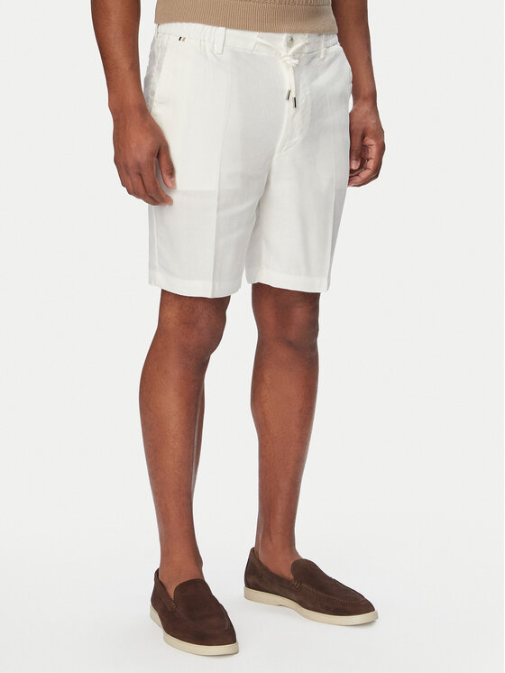 BOSS BOSS Pantaloncini di tessuto Kane1 50557537 Bianco Regular Fit