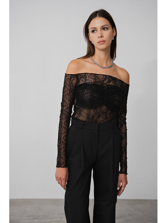 ROSE AVENUE ROSE AVENUE Bluzka MISTY Czarny Slim Fit