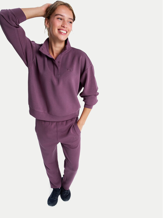 Roxy Roxy Spodnie dresowe Rise & Vibe Sweets ERJNP03660 Bordowy Regular Fit