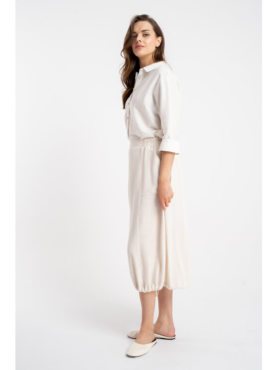 CLICK CLICK Midi sukně 50-750 Světle béžová Regular Fit