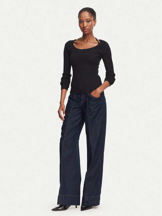 Guess Jeans Guess Jeans Jeansy W6YA05 D1179 Granatowy Wide Leg