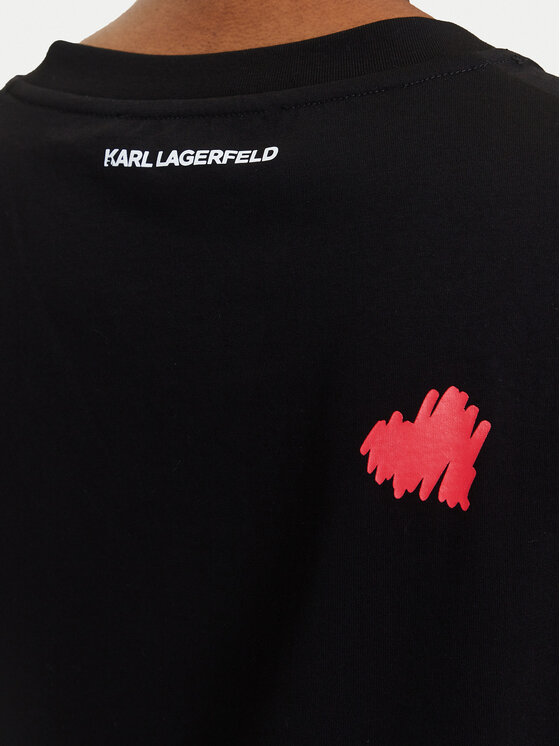 KARL LAGERFELD KARL LAGERFELD T-särk A3W17017 Must Regular Fit
