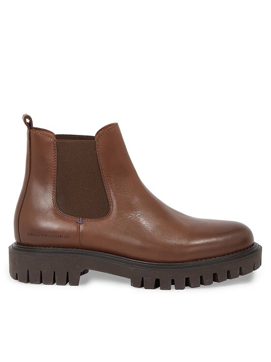 Tommy Hilfiger Tommy Hilfiger Челсі Premium Casual Chunky Lth Chels FM0FM04755 Коричневий