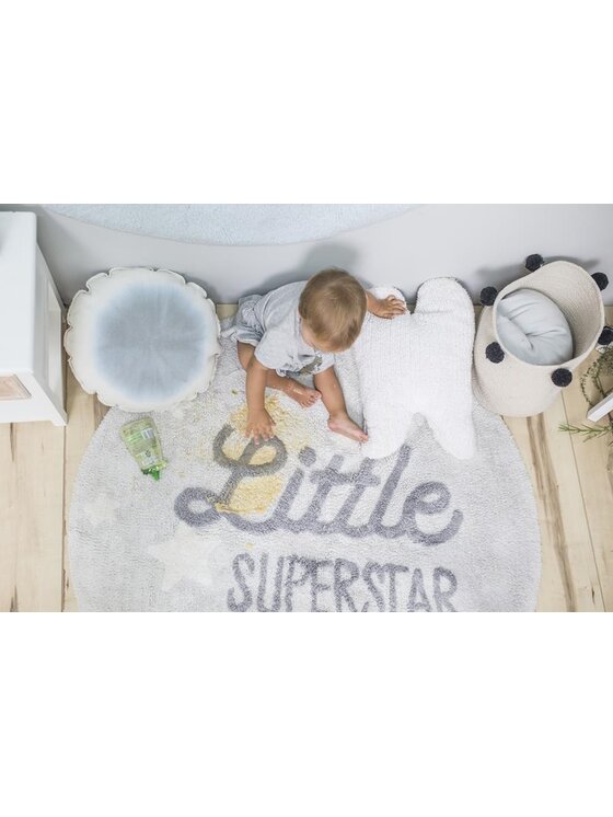Lorena Canals Lorena Canals Dywan dziecięcy Dywan Bawełniany Little Superstar Ø120 cm Mr Wonderful Szary