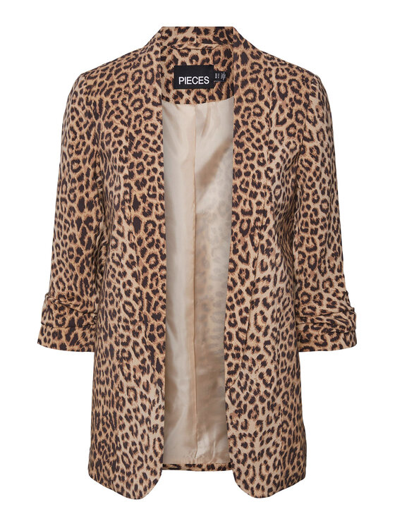 Pieces Pieces Marynarka 17126850 Brązowy Regular Fit