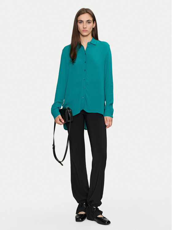 Sisley Sisley Camicia 5ZMZLQ07I Verde Oversize