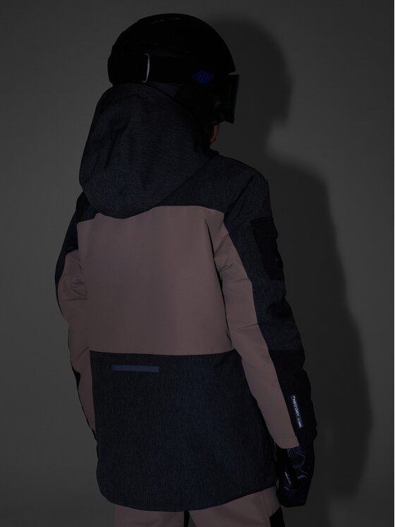 4F 4F Kurtka snowboardowa 4FJRAW25TTJAU1039-82S Brązowy Oversize