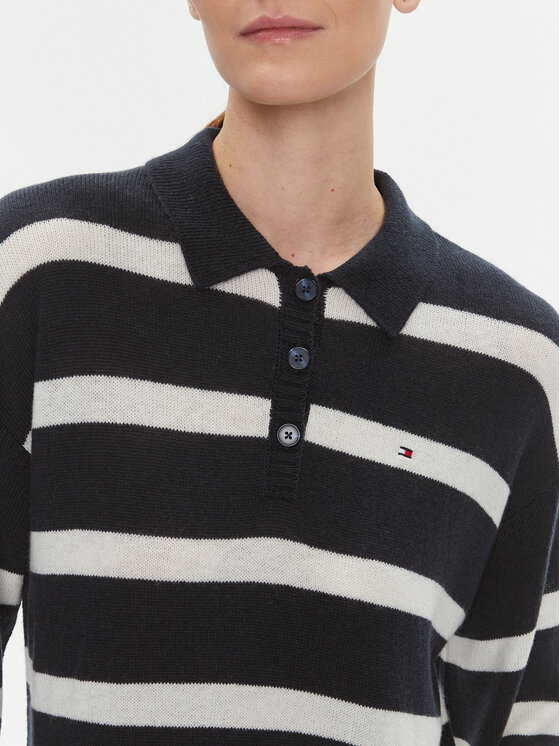 Tommy Hilfiger Tommy Hilfiger Sukienka dzianinowa WW0WW39931 Granatowy Relaxed Fit