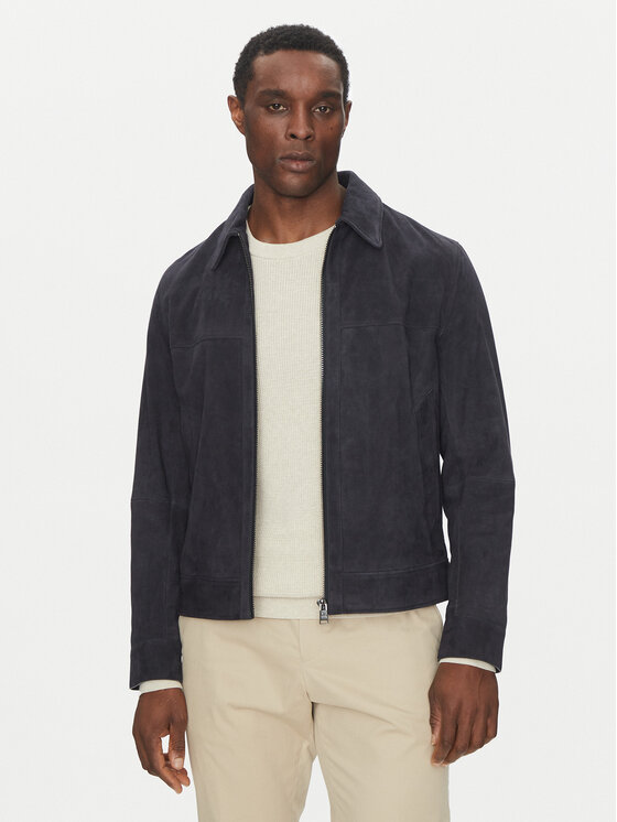 BOSS Giacca di pelle H-Malbano5 50528014 Blu scuro Regular Fit, taglia : 58